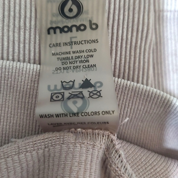 Mono B - Ribbed Essential Mineral Wash Seamless Highwaist Leggings Size Large - Picture 10 of 13